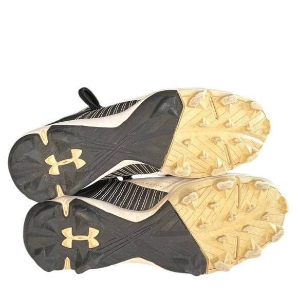 Boys Under Armour Harper 4 3022061-100 Leather Baseball Cleats Size 5Y White - Picture 5 of 6